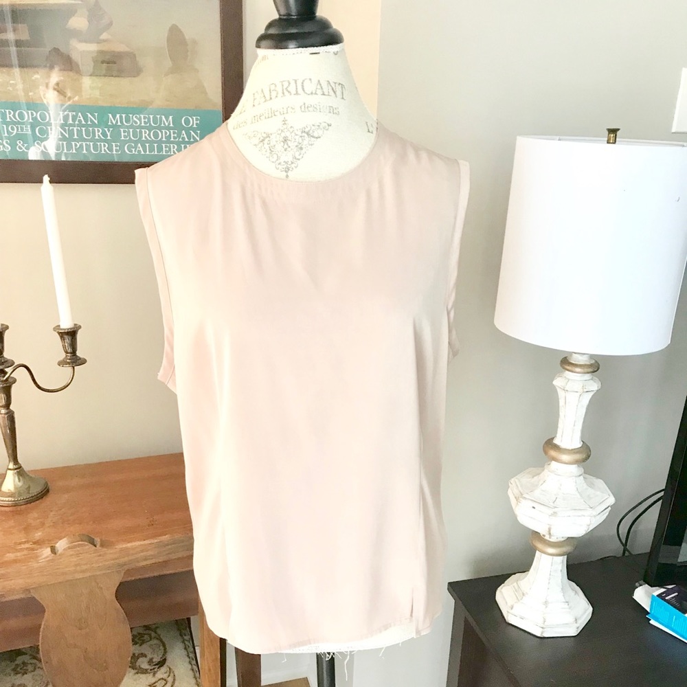 Notations Beige Blouse with Button Up Back Sz XL